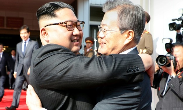 North Korean leader Kim Jong Un and President Moon Jae-in met in the border truce village where they held their first summit last month

