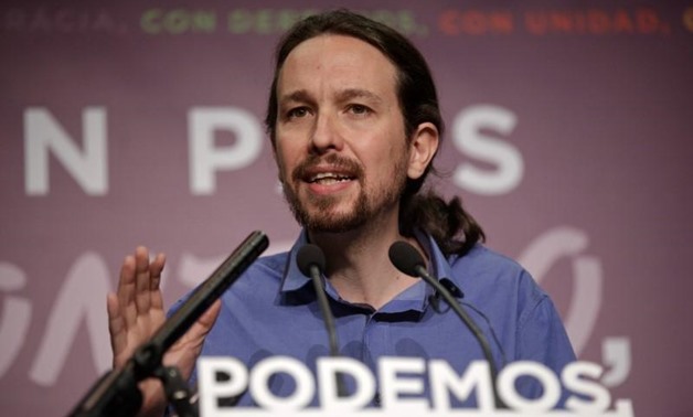 Podemos (We Can) party leader Pablo Iglesias speaks during a news conference in Madrid, Spain, December 21, 2015. REUTERS/Andrea Comas
