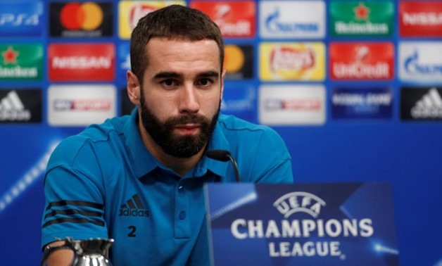 Soccer Football - Real Madrid Press Conference - Dortmund, Germany - September 25, 2017 Real Madrid's Dani Carvajal during the press conference REUTERS/Leon Kuegeler
