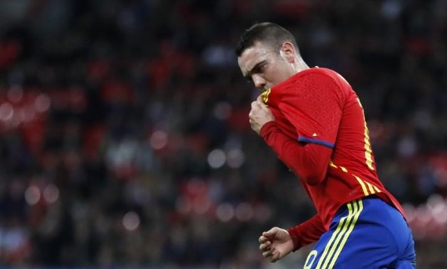Wembley Stadium - 15/11/16 Spain's Iago Aspas celebrates scoring their first goal Action Images via Reuters / Carl Recine Livepic