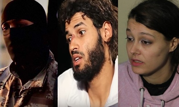 From right, French IS member Emilie Koenig, Libyan terrorist Abdel Rahim al-Mismary, IS fighter captured by Reuters – photo compiled by Egypt Today