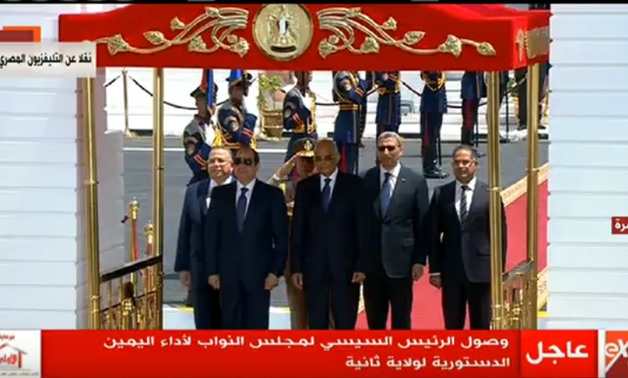 President Abdel Fatah al-Sisi arrived at Parliament headquarters - Screenshot