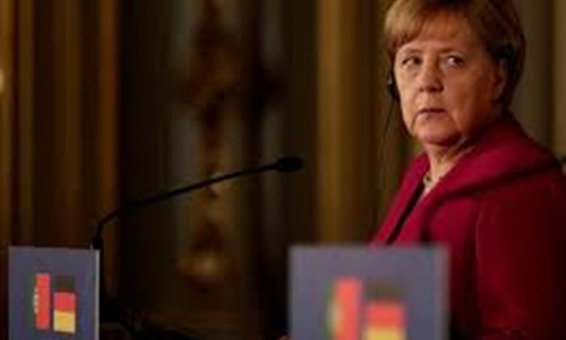 FILE PHOTO: German Chancellor Angela Merkel looks on during a news conference with Portugal's Prime Minister Antonio Costa in Lisbon, Portugal, May 31 2018.
