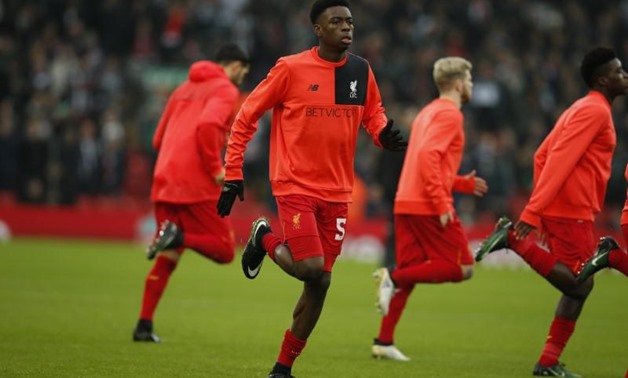 FILE PHOTO: Britain Football Soccer - Liverpool v Plymouth Argyle - FA Cup Third Round - Anfield - 8/1/17 Liverpool's Ovie Ejaria warms up before the match Reuters / Andrew Yates Livepic
