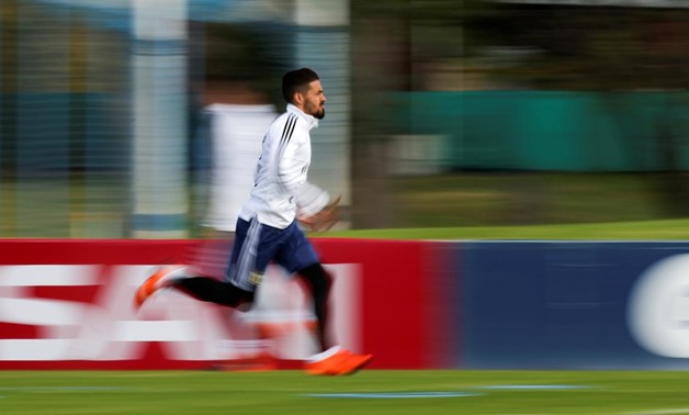 FILE PHOTO: Football Soccer - Argentina's national soccer team training - World Cup 2018 - Buenos Aires, Argentina - May 21, 2018 - Argentina's Manuel Lanzini attends a training session. REUTERS/Agustin Marcarian
