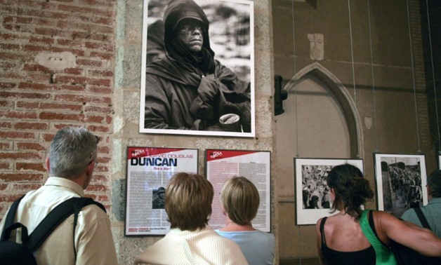 An exihibit of works by David Douglas Duncan at the Visa pour l'Image festival in Perpignan, France, in 2008. Duncan died in France on Thursday aged 102.
