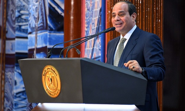 President Sisi attended a ceremony organized by the Awqaf Ministry to mark Lailat al Qadr - press photo/Sherif Abdel Moneim