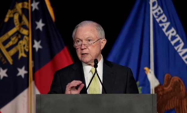 U.S. Attorney General Jeff Sessions addresses the National Law Enforcement Conference on Human Exploitation in Atlanta, Georgia, U.S., June 6, 2017.

