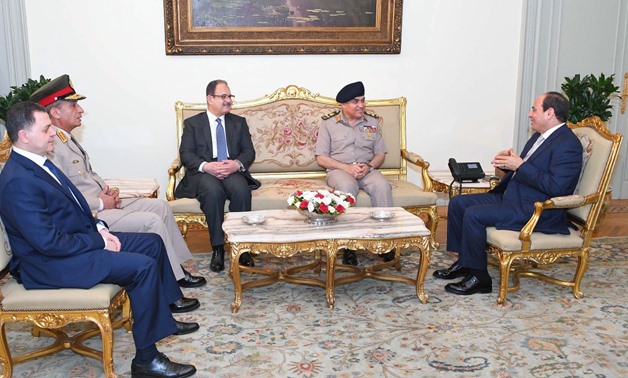 President Abdel Fatah el-Sisi held talks with former and new ministers of Defense and Interior - Press photo