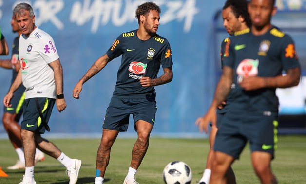 Soccer Football - World Cup - Brazil Training - Yug-Sport Stadium, Sochi, Russia - June 14, 2018 Brazil's Neymar and team mates during traning. REUTERS/Hannah McKay