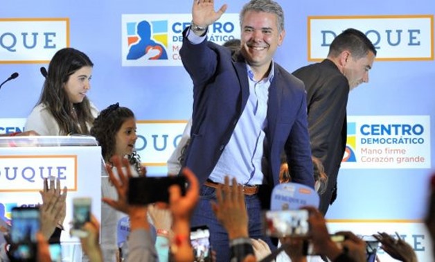 Ivan Duque of the Centro Democratico party is a front-runner in May’s presidential election. Photograph: Reuters/Carlos Julio Martinez

