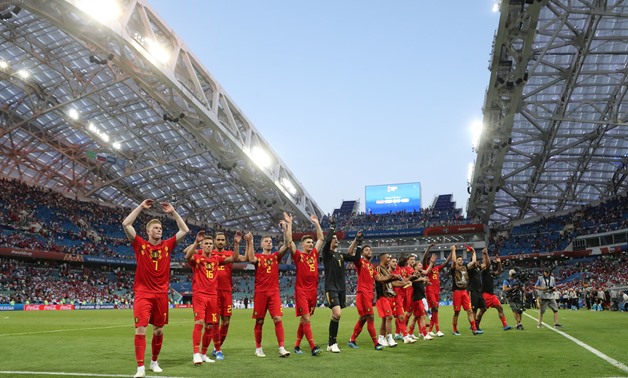 Soccer Football - World Cup - Group G - Belgium vs Panama - Fisht Stadium, Sochi, Russia - June 18, 2018 Belgium players celebrate after the match REUTERS/Marcos Brindicci
