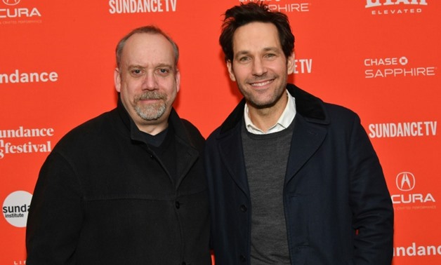 Actors Paul Giamatti and Paul Rudd attend the "The Catcher Was A Spy" premiere during the 2018 Sundance Film Festival
