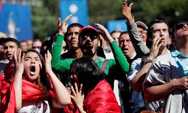 Soccer Football - World Cup - Group B - Portugal vs Morocco - Saint Petersburg, Russia - June 20, 2018. Morocco and Portugal fans react at Saint Petersburg Fan Fest. REUTERS/Henry Romero
