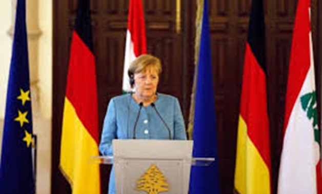 German Chancellor Angela Merkel is seen during a joint news conference at the government palace in Beirut, Lebanon June 22, 2018. REUTERS/Mohamed Azakir
