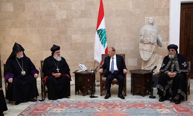 The president of Lebanon Michel Aoun receives heads of the Oriental Orthodox Churches in the Middle East/ CC Syrian Orthodox Patriarchate Facebook page