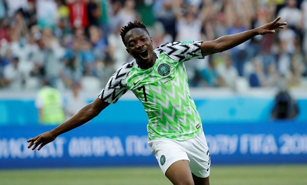 Soccer Football - World Cup - Group D - Nigeria vs Iceland - Volgograd Arena, Volgograd, Russia - June 22, 2018 Nigeria's Ahmed Musa celebrates scoring their second goal REUTERS/Toru Hanai TPX IMAGES OF THE DAY
