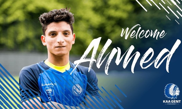 Ahmed Mostafa with KAA Gent jersey – Courtesy of KAA Gent official website