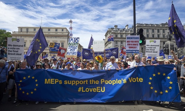 Anti-Brexit campaigners are demanding a "people's vote" on whether to approve any final deal on Britain's divorce from the EU
