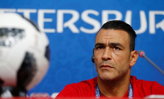 Egypt's Essam El-Hadary during the post-match press conference REUTERS/Anton Vaganov 