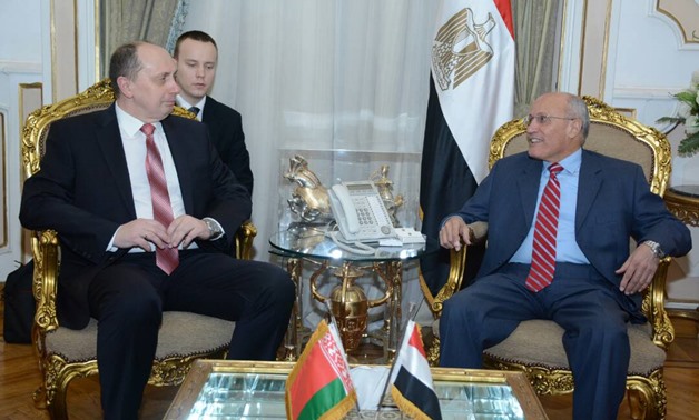 Military Production Minister Mohamed al-Assar, during his meeting with Belarusian Industry Minister Vitaly M. Vovk