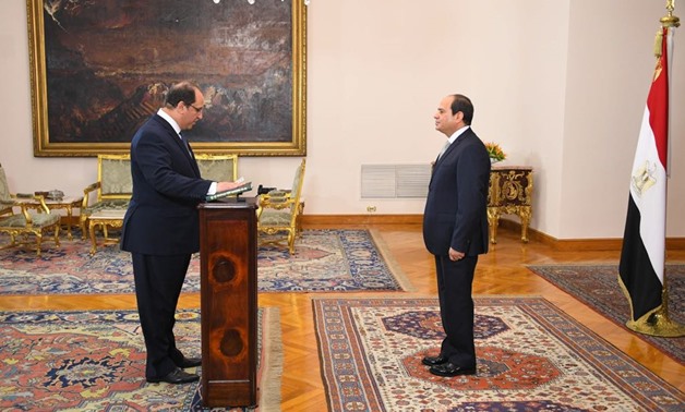 Major-General Abbas Kamel took the constitutional oath before President Abdel Fatah al-Sisi as the new Director of the Egyptian General Intelligence Directorate (GIS) on Thursday - Press photo/Presidency