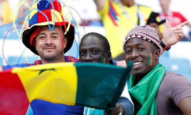 Soccer Football - World Cup - Group H - Senegal vs Colombia - Samara Arena, Samara, Russia - June 28, 2018 Senegal and Colombia fans inside the stadium before the match REUTERS/Max Rossi 