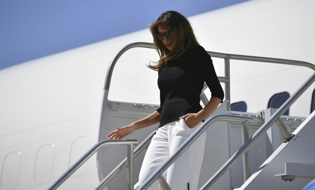 US First Lady Melania Trump arrives at Davis Monthan Air Force Base in Tucson, Arizona, to visit migrant facilities in the area
