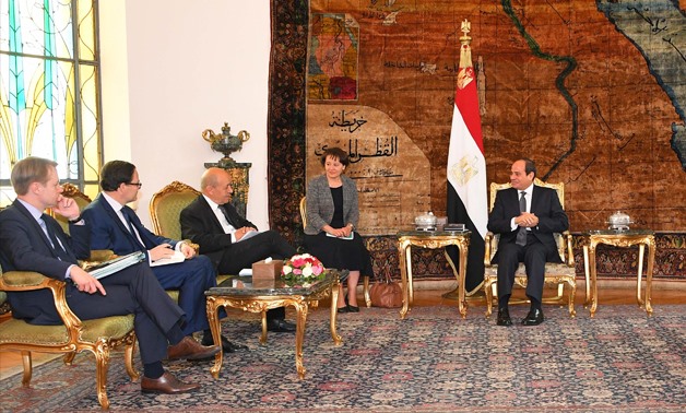 President Abdel Fatah al-Sisi during meeting French Foreign Affairs Minister Jean-Yves Le Drian in Cairo on Thursday June 28 – Press Photo