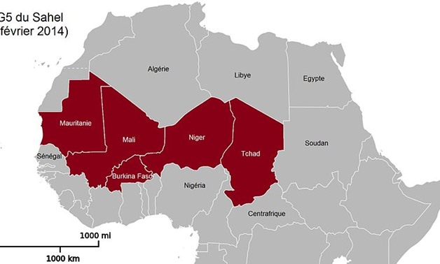 Map of G5 Sahel member countries in January 2015- CC via Wikimedia