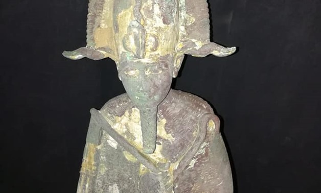 Egyptian archaeologists uncovered a statuette of Osiris at the King Djoser Step Pyramid in Saqqara -Ministry of Antiquities Facebook page
