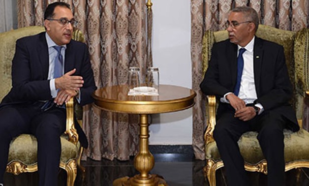Prime Minister Mostafa Madbouly meets with his Mauritanian counterpart Yahya Ould Hademine in Nouakchott on July 1, 2018 - Press photo