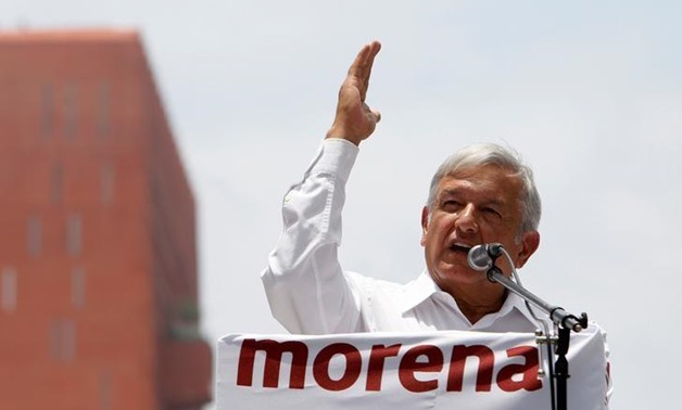 Andres Manuel Lopez Obrador, President of the National Regeneration Movement (MORENA) party, delivers a speech to supporters, in Mexico City, Mexico June 26 - Reuters
