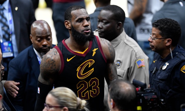 Jun 8, 2018; Cleveland, OH, USA; Cleveland Cavaliers forward LeBron James (23) leaves the floor after game four of the 2018 NBA Finals against the Golden State Warriors at Quicken Loans Arena. Mandatory Credit: David Richard-USA TODAY Sports
