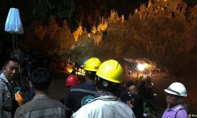 Rescuers work in a Thailand cave (Reuters)
