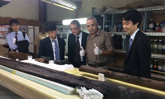 Director General of Japan International Cooperation Agency (JICA) in Europe and the Middle East, Masataka Takeshita, and JICA Chief Representative in Egypt, Yoshifumi Omura, inspected on Wednesday the  project of reconstructing Khufu’s solar boat-Ministry