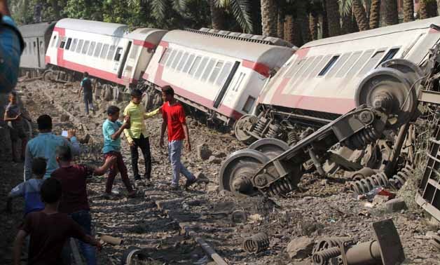 three trains derailed in Giza, leaving at least 34 injured - Khaled Kamel/ Egypt Today