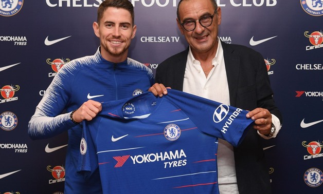 Jorginho is unveiled as a Chelsea player by new manager Maurizio Sarri - Courtesy of Chelsea official website
