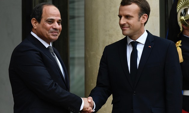 FILE-: President Abdel Fatah al-Sisi congratulated his French counterpart, Emmanuel Macron, after the French national team won the World Cup for the second time 