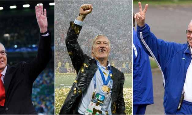The exclusive club of three men who have won the World Cup as both player and manager: Franz Beckenbauer (left), Didier Deschamps (centre) and Mario Zagallo - AFP