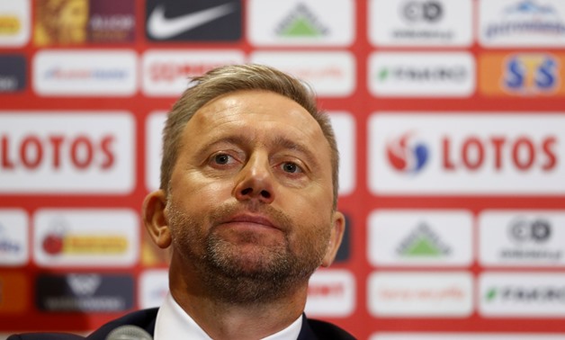Jerzy Brzeczek, new coach for the Polish national soccer team attends a news conference at National Stadium in Warsaw, Poland July 23, 2018. REUTERS/Kacper Pempel
