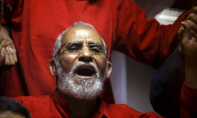 Muslim Brotherhood Supreme Guide Mohamed Badie at a court in 2015 - Reuters
