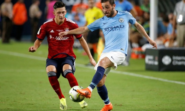 Two goals from substitute Bernardo Silva (R) helped Manchester City come from 2-0 down to end a run of two defeats in their International Champions Cup campaign with a 3-2 win over Bayern Munich
AFP / RHONA WISE
