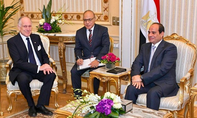 President Abdel Fatah Al-Sisi (R) receives World Jewish Congress Chief Ronald Lauder (L), July, 29, 2018 – Press photo