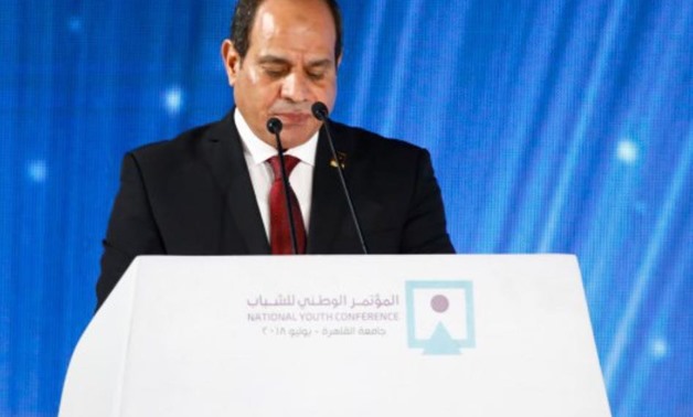 Egyptian President Abdel Fatah al Sisi concludes the 6th National Youth Conference (NYC) held at Cairo University - Press photo
