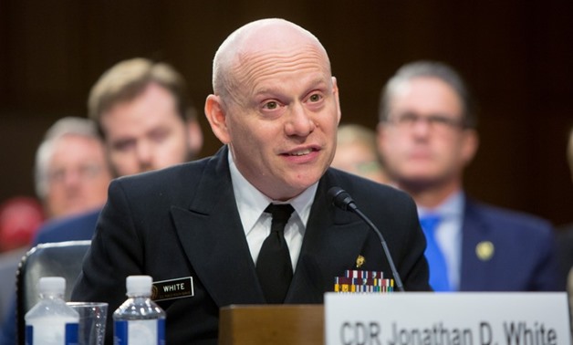 Witness Commander Jonathan D. White, U.S. Public Health Service Commissioned Corps, speaks during a Senate Judiciary Committee hearing entitled "Oversight of Immigration Enforcement and Family Reunification Efforts" on Capitol Hill in Washington, U.S., Ju
