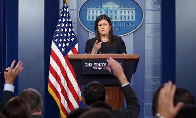 White House Press Secretary Sarah Sanders speaks during a press briefing at the White House in Washington, U.S., August 1, 2018. REUTERS/Mary F. Calvert