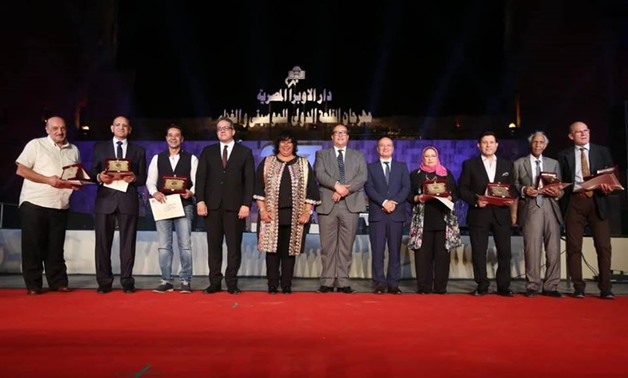 Ines Abdel Dayem, Khaled Anany, Medhat Saleh, Hany Shaker along with the rest of the honorees - Facebook. 