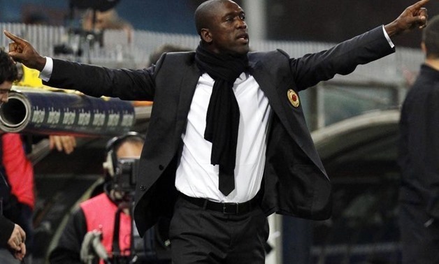 Seedorf gestures during their Italian Serie A soccer match against Genoa at the Ferraris stadium in Genoa April 7, 2014. REUTERS/Alessandro Garofalo.

