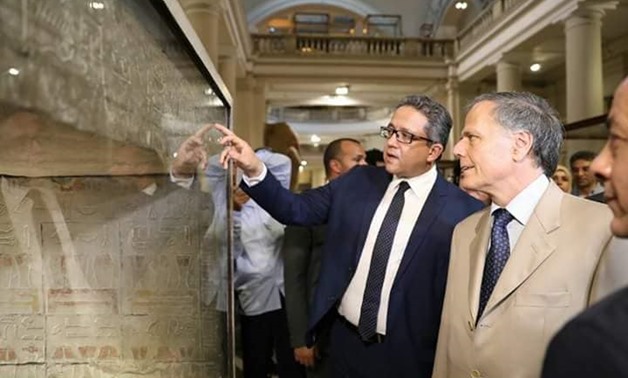Minister of Antiquities Khaled El-Enany with Italian Minister of Foreign affairs,  Enzo Moavero Milanesi -  photo via Ancient Egypt Facebook Page